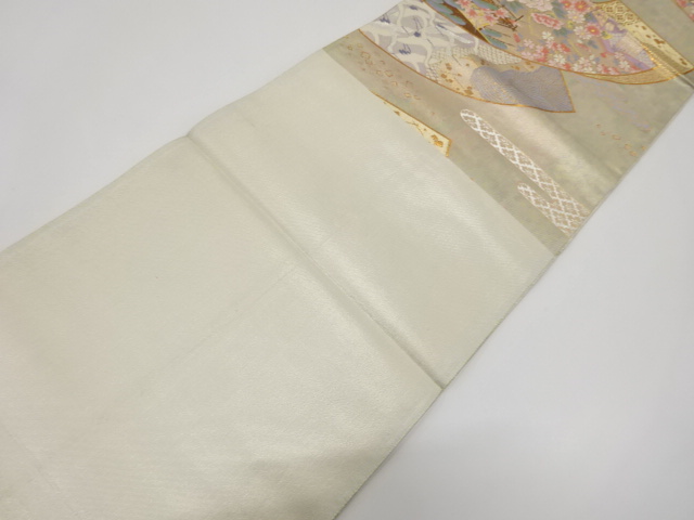 袋帯　華紋　御所車　太鼓　牡丹　松竹梅　茶屋辻　着物　114a d 袋帯 華紋 御所車 太鼓 牡丹 松竹梅 茶屋辻 着物 114a d